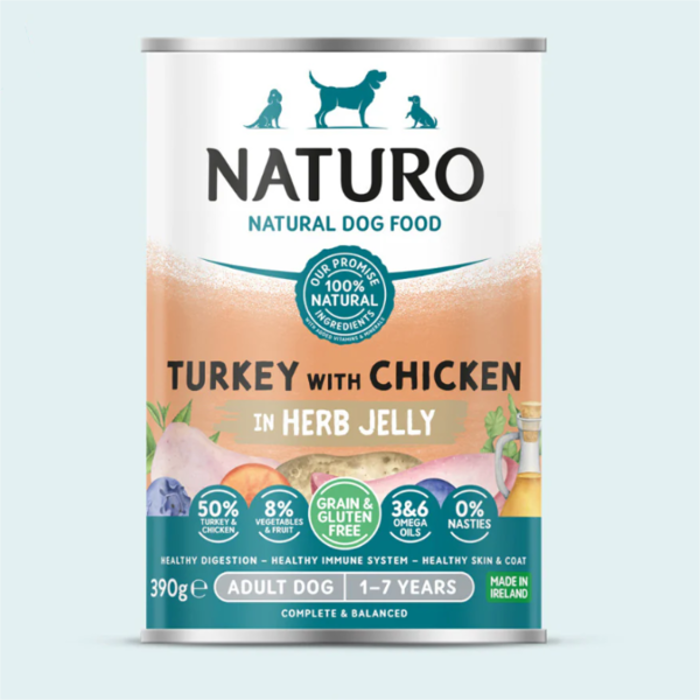 Naturo uGI TROFI SKuLOu Grain Free me Glopoula, Kotopoulo, Laxanika kai Frouta 390gr